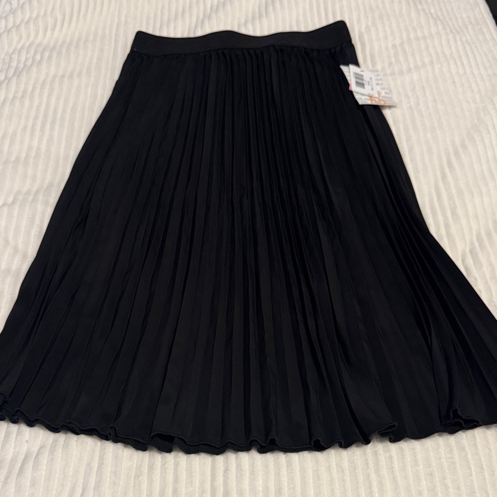 Elegant Black Pleated Silky Skirt